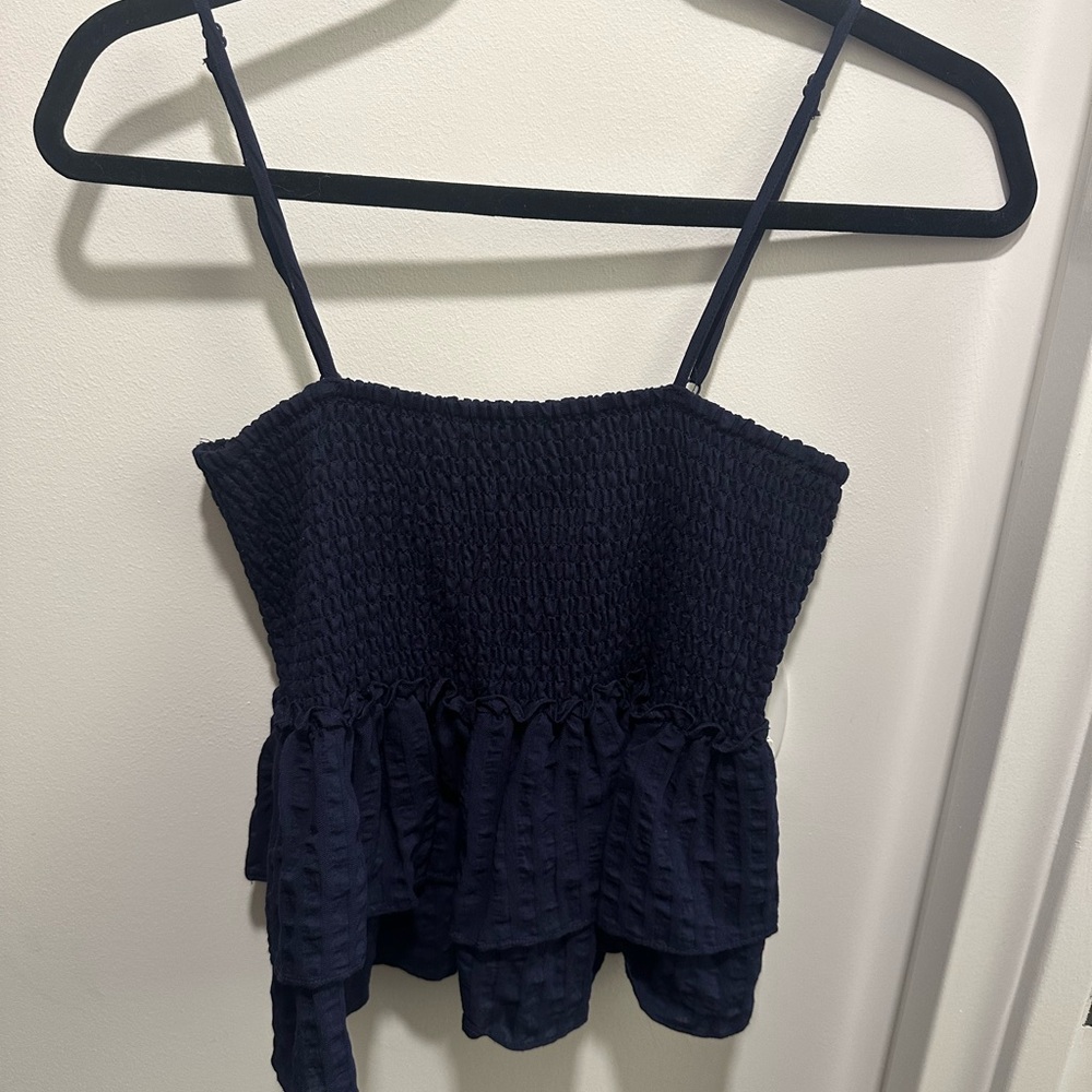 BB Dakota by Steve Madden Dark Blue Smocked Camisole